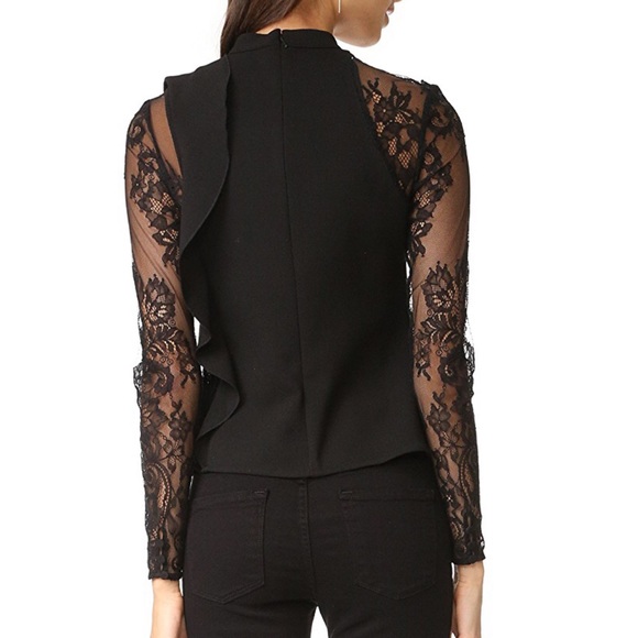 Self-Portrait Black Lace Ophelia Top Sz 2 - Picture 2 of 8